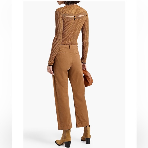 NILI LOTAN Tomboy cotton-blend twill straight-leg pants In Camel Size 4 - Picture 3 of 14